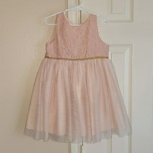 Pink and gold toddler chiffon dress